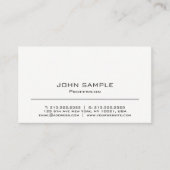 Minimalistisch Beruflich Moderne Weiß und Grau Visitenkarte (Vorderseite)
