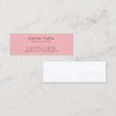 Minimalistisch Beruflich Modernes Elegantes Rosa S Mini Visitenkarte (Vorne/Hinten)