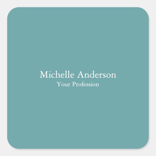 Minimalistisch Beruflich Modernes Schlichtes Cadet Quadratischer Aufkleber (Vorderseite)