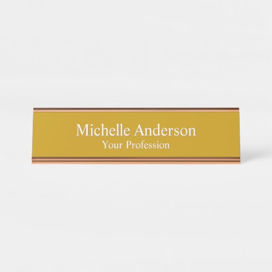 Minimalistisch Beruflich Modernes Schlichtes Dijon Schreibtischnamensplakette (Vorderseite )