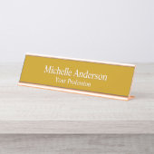 Minimalistisch Beruflich Modernes Schlichtes Dijon Schreibtischnamensplakette (Vorderseite )