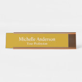 Minimalistisch Beruflich Modernes Schlichtes Dijon Schreibtischnamensplakette (Vorderseite )