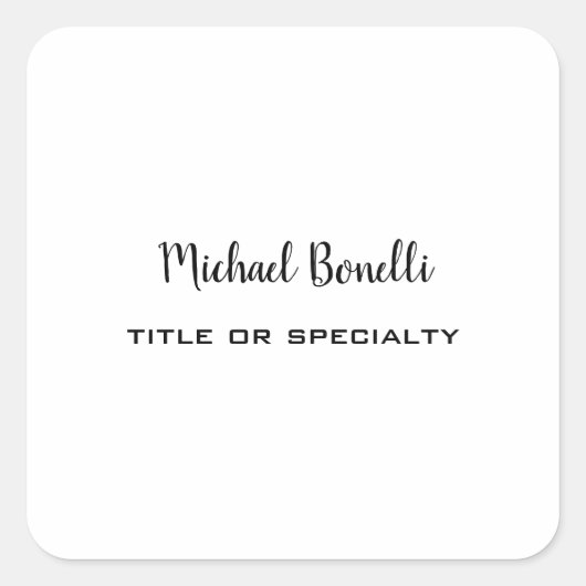 Minimalistisch Beruflich Modernes Schlichtes Schwa Quadratischer Aufkleber (Vorderseite)