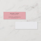 Minimalistisch Beruflich Schlicht Elegantes Rosa Mini Visitenkarte (Vorne/Hinten)