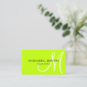 Minimalistisch Berufliche Limone Monogramm Visitenkarte (Stehend Vorderseite)