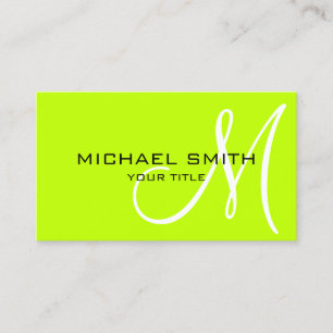 Minimalistisch Berufliche Limone Monogramm Visitenkarte