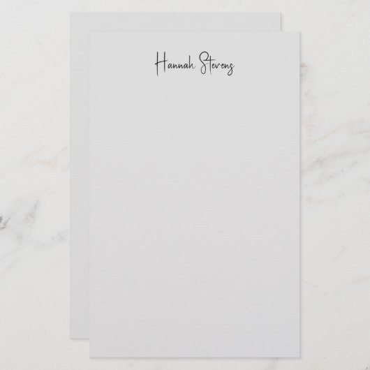 Minimalistisch Berufliche moderne Kalligrafie Briefpapier (Vorne/Hinten)