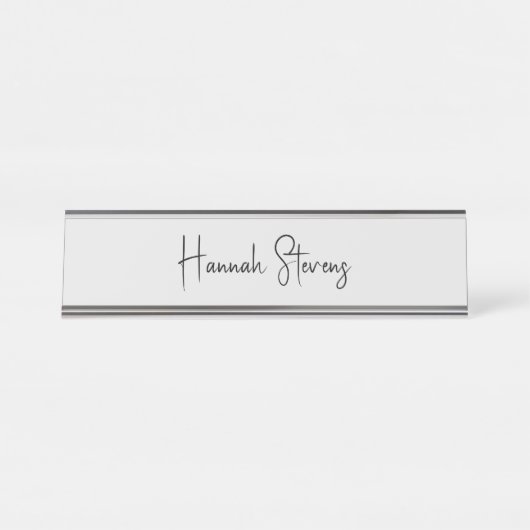 Minimalistisch Berufliche moderne Kalligrafie Schreibtischnamensplakette (Vorderseite )