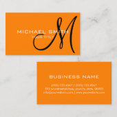 Minimalistisch Berufliche Orange Monogramm Visitenkarte (Vorne/Hinten)