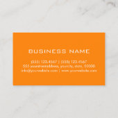 Minimalistisch Berufliche Orange Monogramm Visitenkarte (Rückseite)