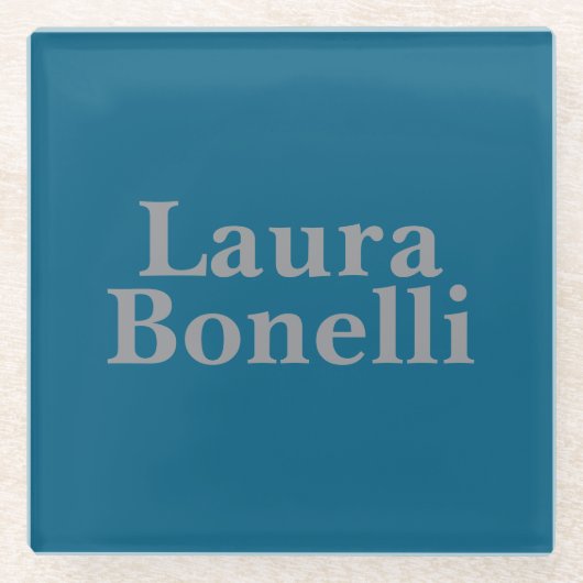 Minimalistisch Beruflicher Name Glasuntersetzer (Vorderseite)