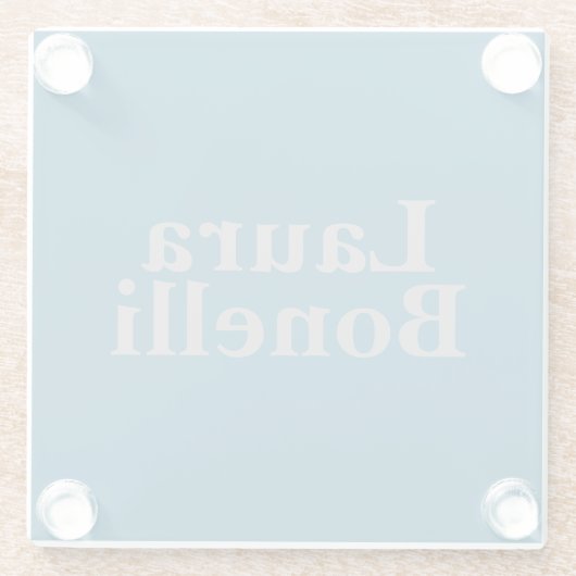 Minimalistisch Beruflicher Name Glasuntersetzer (Rückseite)