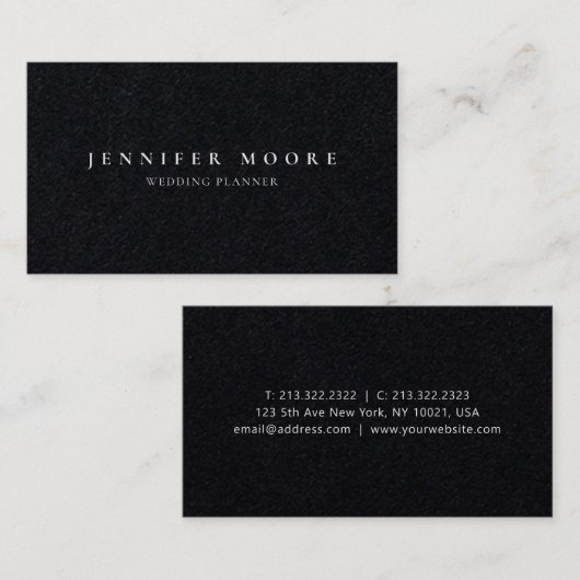Minimalistisch Beruflicher Schlichter Premium Blac Visitenkarte (Vorne/Hinten)