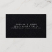 Minimalistisch Beruflicher Schlichter Premium Blac Visitenkarte (Rückseite)