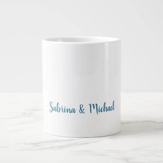 Minimalistisch Berufliches Schlichtes Blau Jumbo-Tasse (Vorderseite)