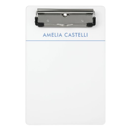 Minimalistisch Berufliches Schlichtes Blau Mini Klemmbrett (Vorderseite)