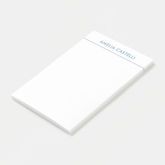 Minimalistisch Berufliches Schlichtes Blau Post-it Klebezettel (angewinkelt)