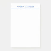 Minimalistisch Berufliches Schlichtes Blau Post-it Klebezettel (Vorderseite)