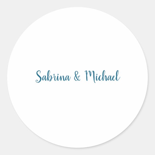 Minimalistisch Berufliches Schlichtes Blau Runder Aufkleber (Vorderseite)