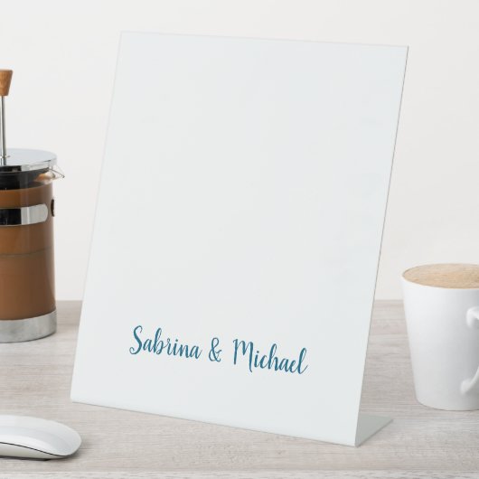 Minimalistisch Berufliches Schlichtes Blau Sockelschild (In Situ)