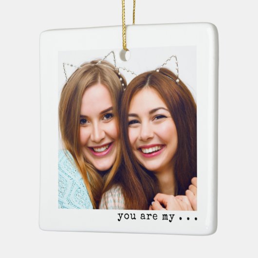 Minimalistisch Best Friend Forever Foto Ornament (Links)
