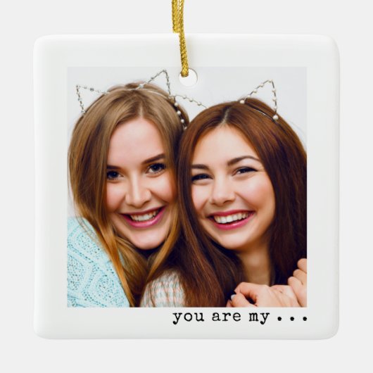 Minimalistisch Best Friend Forever Foto Ornament (Vorderseite)
