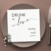 Minimalistisch Betrunken in der Liebe Schwarz-weiß Serviette