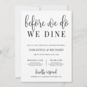 Minimalistisch Bevor wir essen Probe Einladung (Vorderseite)