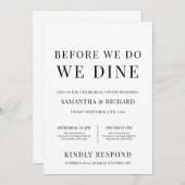 Minimalistisch Bevor wir essen Probe Einladung (Vorne/Hinten)