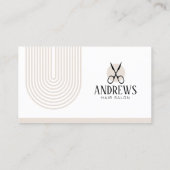 Minimalistisch Biege Hair Stylist Hair Dresser Sal Visitenkarte (Rückseite)