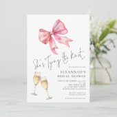 Minimalistisch bindet sie das Brautparty des Knote Einladung (Stehend Vorderseite)