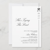 Minimalistisch bindet sie das Brautparty des Knote Einladung (Vorderseite)