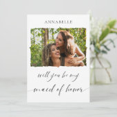 Minimalistisch bist du mein Foto für Trauzeugin Einladung (Stehend Vorderseite)