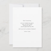 Minimalistisch bist du meine Trauzeugin Dankeskarte (Rückseite)