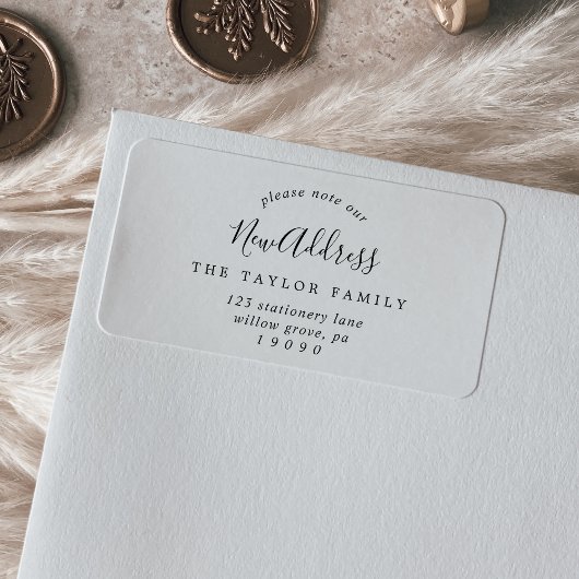 Minimalistisch Bitte beachten Sie unsere neue Adre Adressaufkleber