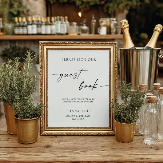 Minimalistisch Bitte unterschreiben Sie unser Gäst Poster