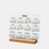 Minimalistisch Black 2026 Calendar Acrylschild (Winkel)