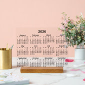 Minimalistisch Black 2026 Calendar Acrylschild (Hochzeit)