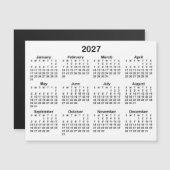 Minimalistisch Black 2027 Magnetic Calendar Magnetkarte (Vorne/Hinten)
