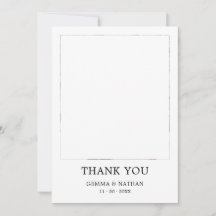 Minimalistisch Black 2 Foto Wedding Dankeschön Kar