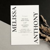 Minimalistisch Black and Ecru Moderne Hochzeit Einladung