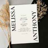 Minimalistisch Black and Ecru Moderne Hochzeit Einladung