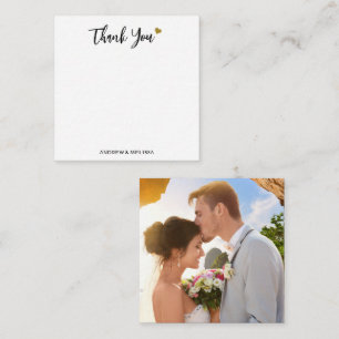 Minimalistisch Black and Gold Hochzeit Foto Vielen Mitteilungskarte