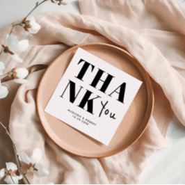 Minimalistisch Black and White Bold Vielen Dank fü Serviette