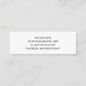 Minimalistisch Black and White HELLO Mini Visitenkarte (Rückseite)