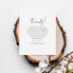 Minimalistisch Black and White Wedding Foto Vielen Postkarte