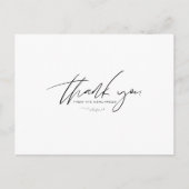 Minimalistisch Black and White Wedding Vielen Dank Postkarte (Vorderseite)