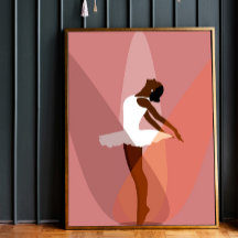 Minimalistisch Black Ballerina Afroamerikanischer 