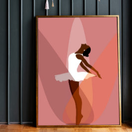 Minimalistisch Black Ballerina Afroamerikanischer  Poster