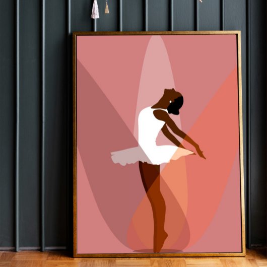 Minimalistisch Black Ballerina Afroamerikanischer Poster